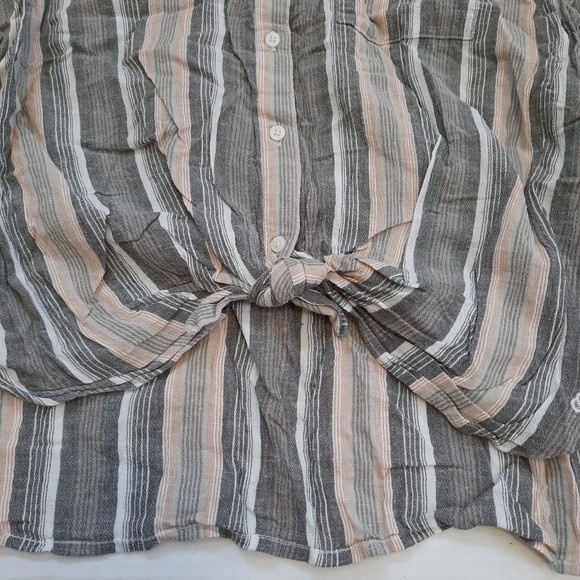 Treasure & Bond Women's Striped Front Knot Blouse M - Picture 4 of 6